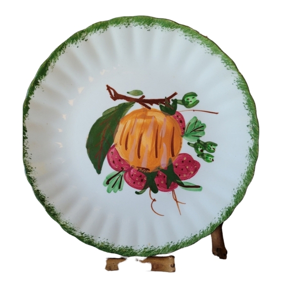 Vintage Blue Ridge Hand Painted Underglaze Southern Potteries Set of 4 Plates - Picture 6 of 9